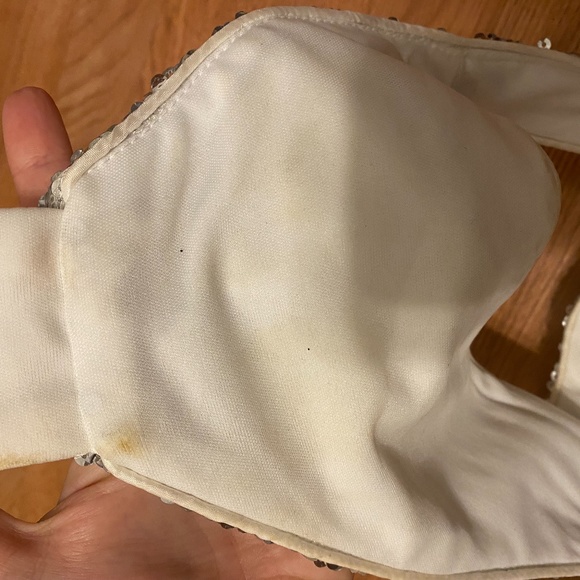 Badgley Mischka Silver Gown Size 4 - Picture 6 of 13